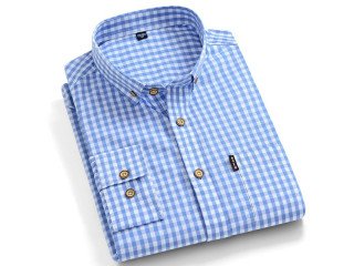 100% Cotton Checkered Dress Shirt