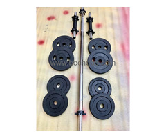 Home Gym Setup / Dumbbell Rods / Plates / Rubber Coated Plates