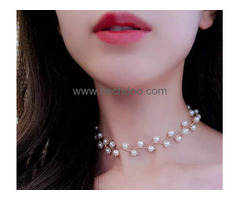 Aloy Gold Plated Pearl Ston  Choker